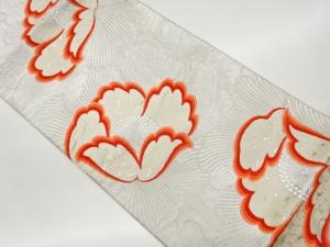 大花に小花模様織出し袋帯